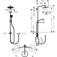 Душевая система  Hansgrohe Croma Select 280 Air 1jet 26793000 - Превью изображения №8 — Интернет-магазин Time-Shop