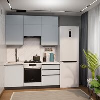 Готовая кухня ВерсоМебель Эко Премиум 1.8 (сумеречный голубой/ст. мрамор лацио) - Превью изображения №7 — Интернет-магазин Time-Shop