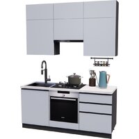 ВерсоМебель Эко Премиум 1.8 (сумеречный голубой/ст. мрамор лацио)