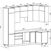 Готовая кухня ВерсоМебель Эко Премиум 1.2x2.7 правая (пудровый/ст. тунис) - Превью изображения №8 — Интернет-магазин Time-Shop