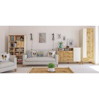 Тумба Неман мебель Сканди МН-036-02 (дуб вотан-белый) - Превью изображения №6 — Интернет-магазин Time-Shop