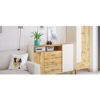 Тумба Неман мебель Сканди МН-036-02 (дуб вотан-белый) - Превью изображения №7 — Интернет-магазин Time-Shop