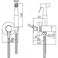 Смеситель с лейкой для биде Ledeme L75398-2 - Превью изображения №2 — Интернет-магазин Time-Shop