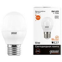 Gauss Elementary E27 8 Вт 3000K 53218