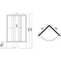 Душевая кабина Niagara Eco E80/40/TN 80x80x215 - Превью изображения №12 — Интернет-магазин Time-Shop