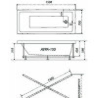 Ванна Triton Аура 150х70 (с каркасом, сифоном, экраном и торцевым экраном) - Превью изображения №7 — Интернет-магазин Time-Shop