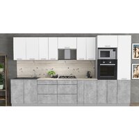 Готовая кухня Интерлиния Мила Лайт 3.6 ВТ (белый платинум/бетон/бискайская сосна) - Превью изображения №2 — Интернет-магазин Time-Shop