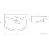 Умывальник Santek Балтика-65 65x44.5 (1.WH20.7.775) - Превью изображения №2 — Интернет-магазин Time-Shop