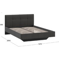 Кровать Трия Элис тип 1 с мягкой обивкой 140x200 (велюр графит) - Превью изображения №3 — Интернет-магазин Time-Shop