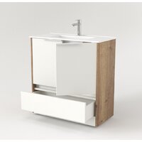  Дабер Тумба под умывальник 017 70 Т17.7.0.21Б (дуб галифакс/белый/ручка белая) - Превью изображения №3 — Интернет-магазин Time-Shop