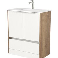 Дабер Тумба под умывальник 017 70 Т17.7.0.21Б (дуб галифакс/белый/ручка белая)