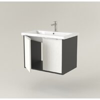  Дабер Тумба под умывальник 018 Cersanit Como 70 Т18.7С.0.20Б (белый древесный/серый/ручка белая) - Превью изображения №3 — Интернет-магазин Time-Shop