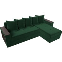 Угловой диван Лига диванов Дубай лайт правый 114150 (велюр зеленый) - Превью изображения №4 — Интернет-магазин Time-Shop