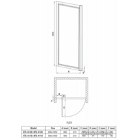 Душевая дверь Deante Flex 80 KTL 612D (хром/матовое) - Превью изображения №2 — Интернет-магазин Time-Shop