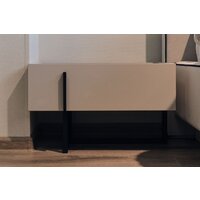 Тумба Ангстрем Милагро спальня МИ-300.10 (Д1, кашемир серый/камень пьетра/черный графит) - Превью изображения №4 — Интернет-магазин Time-Shop