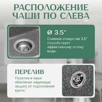 Кухонная мойка Saniteco Rosa (графит) - Превью изображения №2 — Интернет-магазин Time-Shop