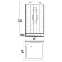 Душевая кабина River Quadro 90/24 МТ - Превью изображения №2 — Интернет-магазин Time-Shop