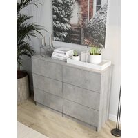 Комод Горизонт Нео 1050 6 ящиков (бетон) - Превью изображения №5 — Интернет-магазин Time-Shop