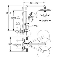 Душевая система  Grohe Euphoria 260 27296003 - Превью изображения №2 — Интернет-магазин Time-Shop