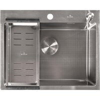 Кухонная мойка Roxen Snake 560220-60-S сатин/текстурная поверхность (с коландером и дозатором) - Превью изображения №7 — Интернет-магазин Time-Shop