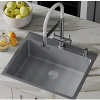 Кухонная мойка Roxen Snake 560220-60-S сатин/текстурная поверхность (с коландером и дозатором) - Превью изображения №6 — Интернет-магазин Time-Shop