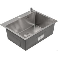 Кухонная мойка Roxen Snake 560220-60-S сатин/текстурная поверхность (с коландером и дозатором) - Превью изображения №9 — Интернет-магазин Time-Shop