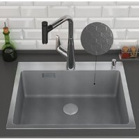 Кухонная мойка Roxen Snake 560220-60-S сатин/текстурная поверхность (с коландером и дозатором) - Превью изображения №4 — Интернет-магазин Time-Shop