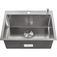 Кухонная мойка Roxen Snake 560220-60-S сатин/текстурная поверхность (с коландером и дозатором) - Превью изображения №10 — Интернет-магазин Time-Shop