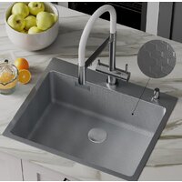 Кухонная мойка Roxen Snake 560220-60-S сатин/текстурная поверхность (с коландером и дозатором) - Превью изображения №5 — Интернет-магазин Time-Shop