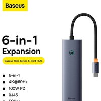 Док-станция Baseus Flite Series 6-Port Hub Docking Station B00052807813-00 - Превью изображения №3 — Интернет-магазин Time-Shop
