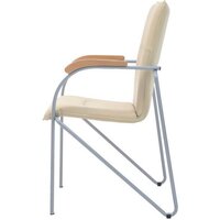 Офисный стул Helmi Самба HL-F03 344614 (металл алюминий/экокожа/бежевый/бук BOX2) - Превью изображения №2 — Интернет-магазин Time-Shop