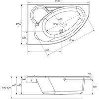Ванна Cersanit Kaliope 153x100 R 63442 (с ножками, экраном и сифоном Prime черный) - Превью изображения №13 — Интернет-магазин Time-Shop