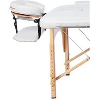 Массажный стол Atlas Sport складной 2-с 60 см деревянный (белый) - Превью изображения №3 — Интернет-магазин Time-Shop