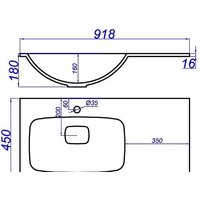 Умывальник Aqwella Malaga 900 (левый) - Превью изображения №2 — Интернет-магазин Time-Shop
