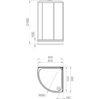 Душевая кабина Domani-Spa Simple 99 90x90 DS01Sm99LBT00.Gt-V1.2-Black - Превью изображения №4 — Интернет-магазин Time-Shop