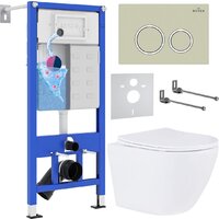 Roxen Antares 530185-01 в комплекте с инсталляцией StounFix Dual Fresh 6 в 1 966181 (кнопка: бежевый)