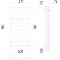 Полотенцесушитель TERMINUS Аврора П8 500x800 нп (хром) - Превью изображения №3 — Интернет-магазин Time-Shop