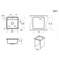 Кухонная мойка Granula ST-5001 (базальт) - Превью изображения №5 — Интернет-магазин Time-Shop