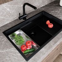 Кухонная мойка Globalo Miralio 80.1 Black/BL Mat - Превью изображения №4 — Интернет-магазин Time-Shop