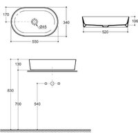 Умывальник Керамин Арена 55 ФС (серый, матовый) - Превью изображения №8 — Интернет-магазин Time-Shop