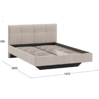 Кровать Трия Элис тип 1 с мягкой обивкой 140x200 (велюр бежевый) - Превью изображения №3 — Интернет-магазин Time-Shop