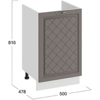 Шкаф напольный Трия Бьянка 1Н5М (белый/дуб серый) - Превью изображения №3 — Интернет-магазин Time-Shop