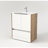  Дабер Тумба под умывальник 017 70 Т17.7.0.21Ч (дуб галифакс/белый/ручка черная) - Превью изображения №2 — Интернет-магазин Time-Shop