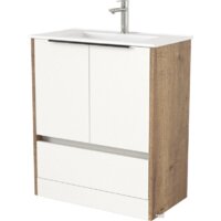 Дабер Тумба под умывальник 017 70 Т17.7.0.21Ч (дуб галифакс/белый/ручка черная)