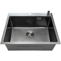 Кухонная мойка Stellar Decor S7050NB-D (нано черный) - Превью изображения №3 — Интернет-магазин Time-Shop