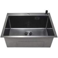 Кухонная мойка Stellar Decor S7050NB-D (нано черный) - Превью изображения №2 — Интернет-магазин Time-Shop