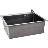 Кухонная мойка Stellar Decor S7050NB-D (нано черный) - Превью изображения №4 — Интернет-магазин Time-Shop