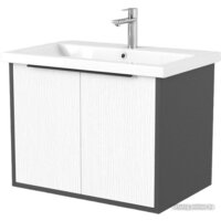 Дабер Тумба под умывальник 018 Cersanit Como 70 Т18.7С.0.20Ч (белый древесный/серый/ручка черная)