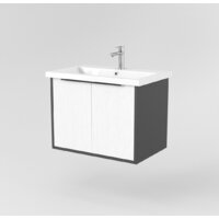  Дабер Тумба под умывальник 018 Cersanit Como 70 Т18.7С.0.20Ч (белый древесный/серый/ручка черная) - Превью изображения №2 — Интернет-магазин Time-Shop