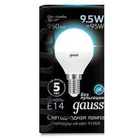 Светодиодная лампочка Gauss LED Globe E14 9.5 Вт 4100 К 105101210 - Превью изображения №2 — Интернет-магазин Time-Shop